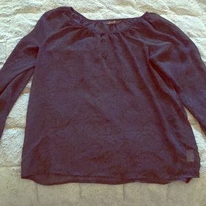 Floral dark blue blouse